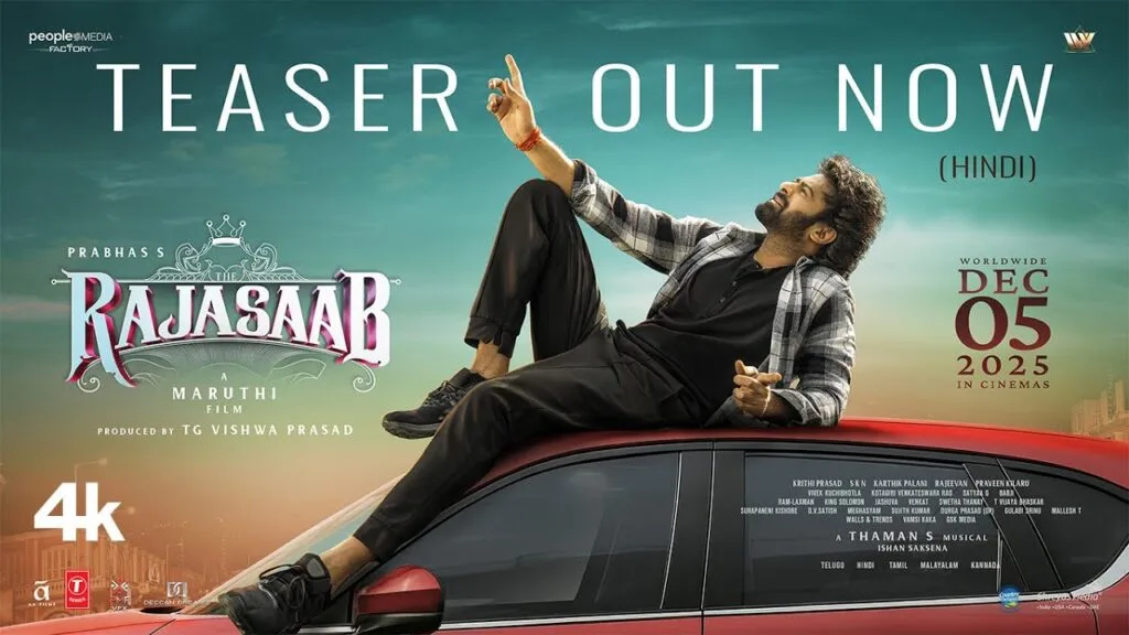 The Raja Saab Hindi Teaser Prabhas Maruthi Thaman Tg Vishwa Prasad Dec 5, 2025